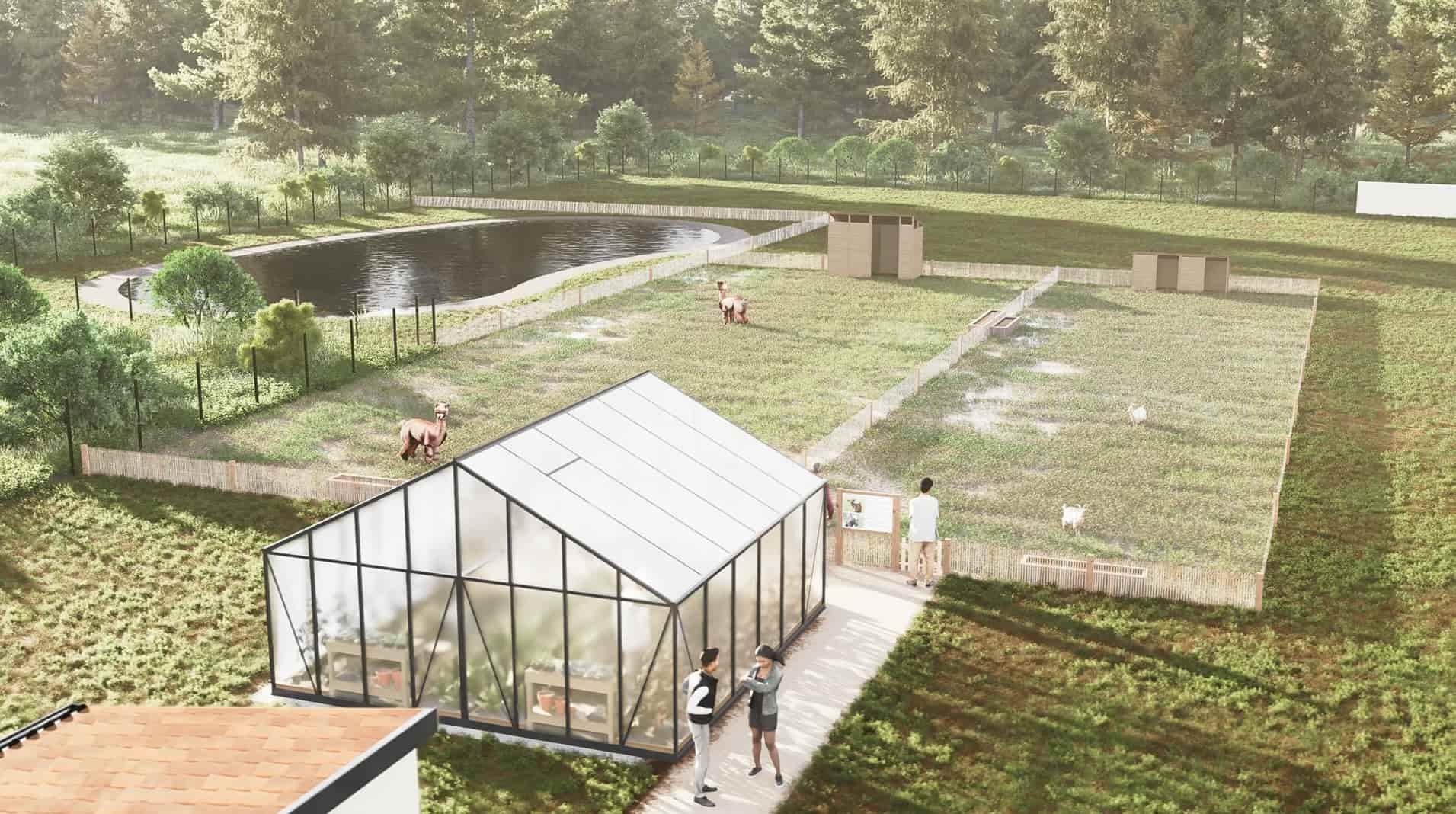 Foyer de Vie l'Estuaire vue vers le parc des animaux