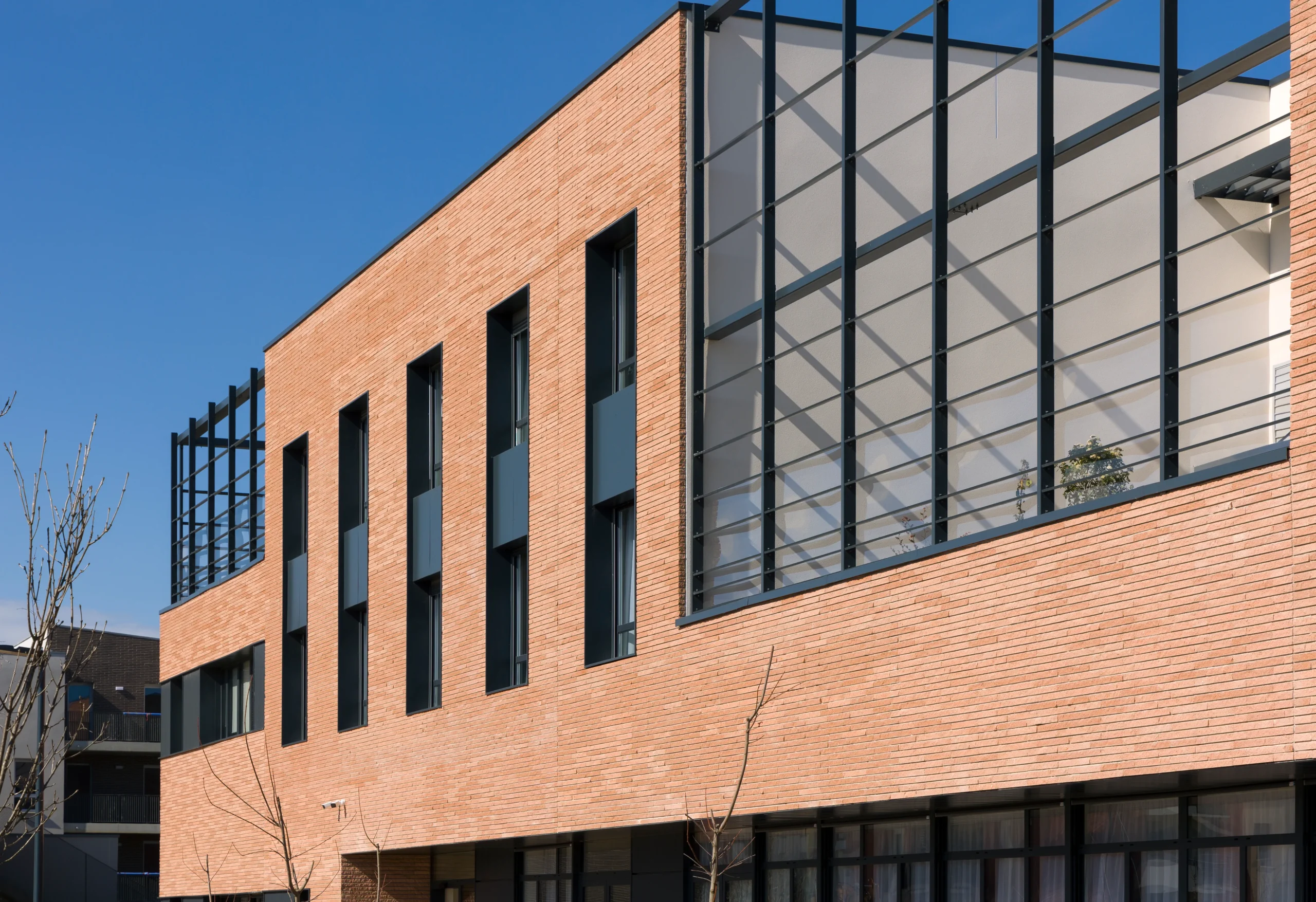 EHPAD Le Domaine du Valier zoom façade en biais